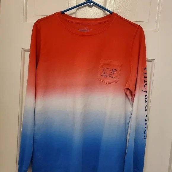 Vineyard Vines Whale Dip Dye Long Sleeve Tee size Medium, colorful, p… - Picture 4 of 9